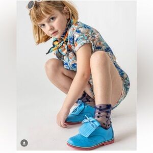 6th & Madison Blue brogue shoes SZ 33 US 2/2.5